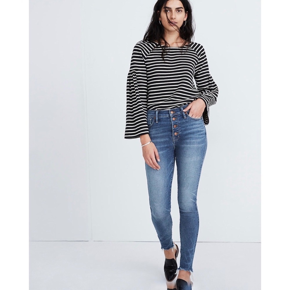 Madewell 10" High-Rise Skinny Jeans Cordova Wash: Button-Front Edition Size 30